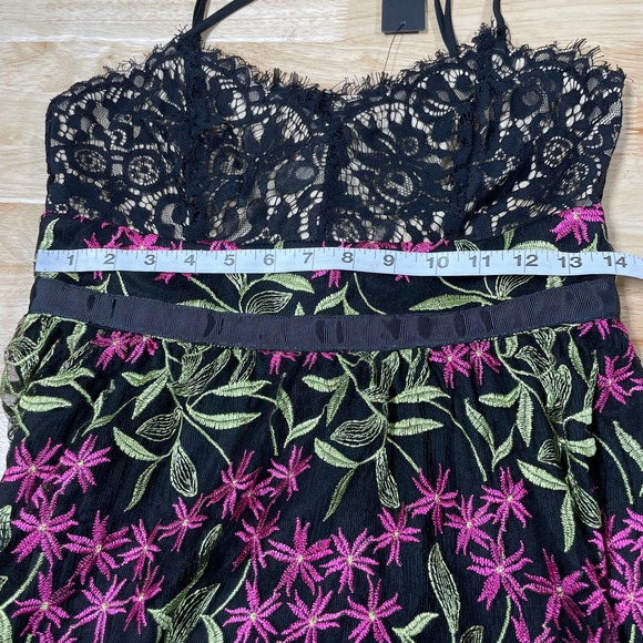 Lulus NWT Divine Delight Black Floral Embroidered Maxi Dress Size M Sleeveless - Picture 7 of 12